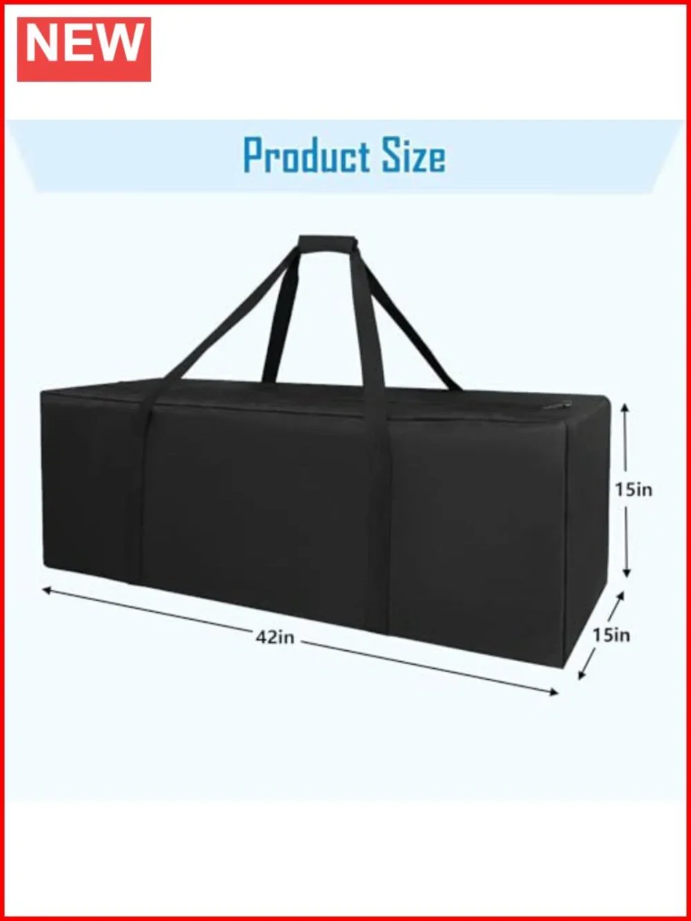 155L Water-Resistant Travel Duffel Bag with Heavy-Duty Lockable Zippers, 42 Inch